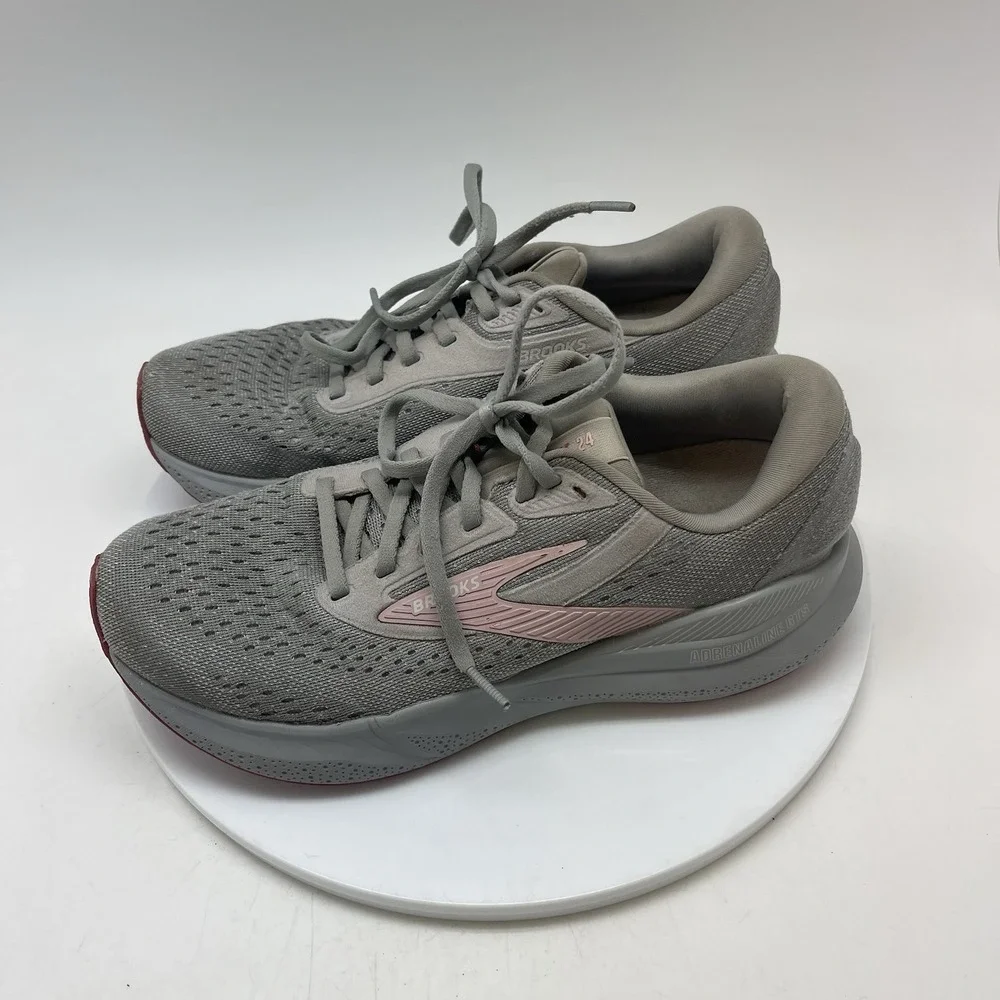 Brooks Sneakers 7.5 Womens Adrenaline GTS 24 1204261B019 Gray Running Gym Shoes